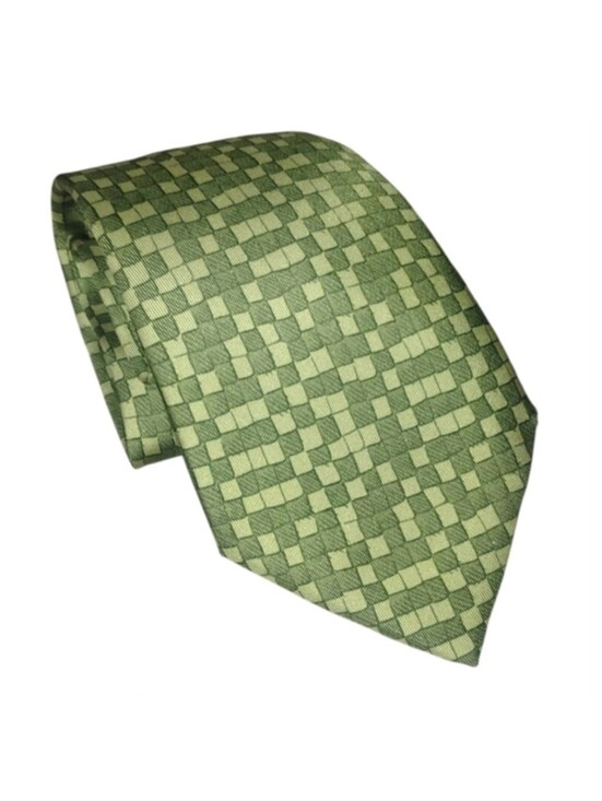 Hermes Other - HERMES | Green Silk Geometric Woven Tie • Made in France